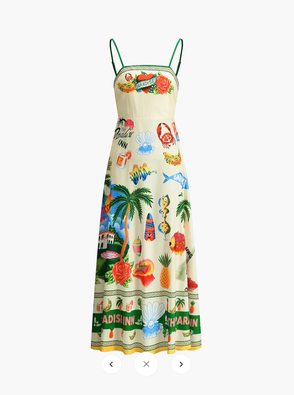 NWT Commense Paradise Print Vacation Cami Long Dress Sz XL